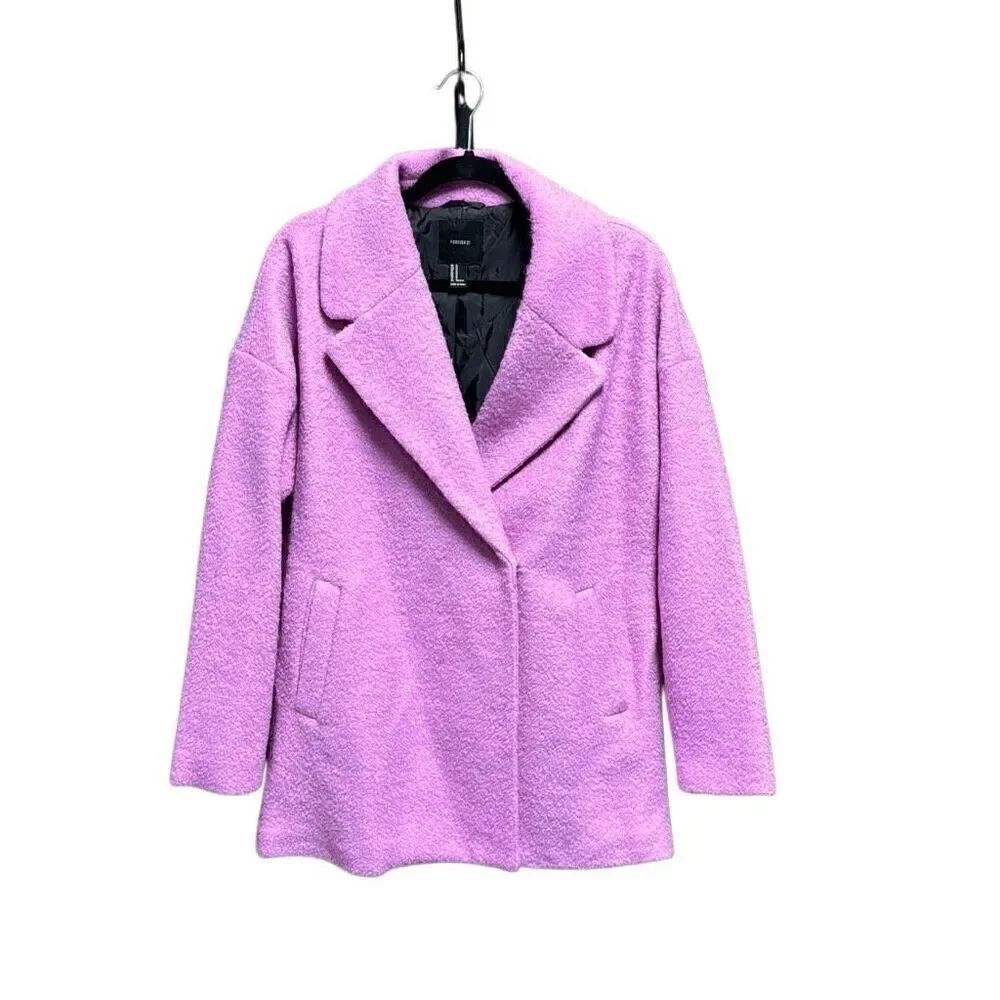 Forever 21 Women’s Pink Wool Blend Car Coat Size Medium NEW